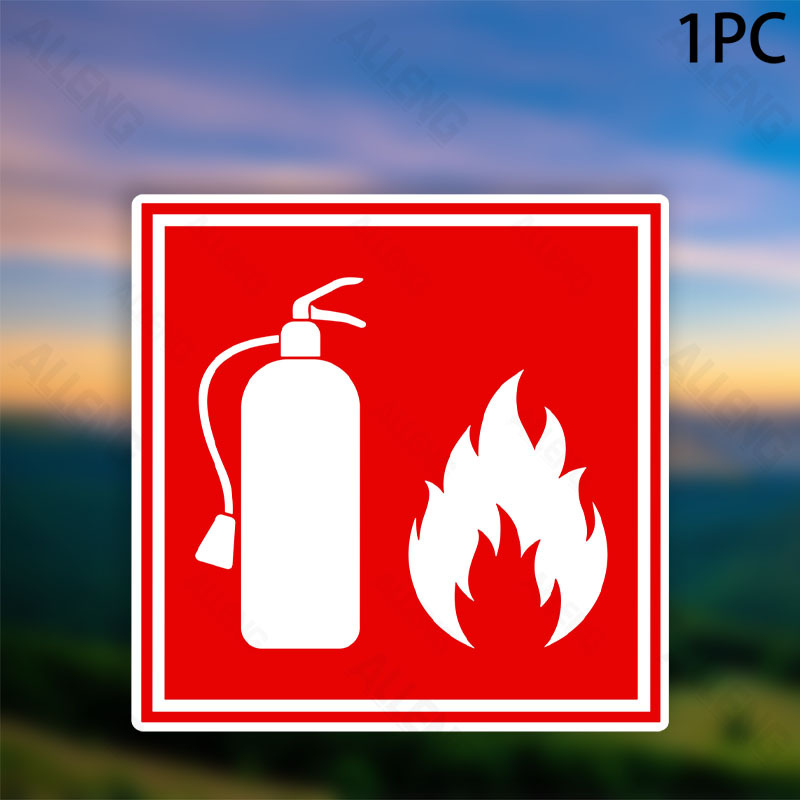 TEMU Large 7.5" Fire Extinguisher Sign - Heavy-duty Vinyl Fire Sticker With Red/white High-, Fire Extinguisher & Extinguisher Shape For Indoor/ Use -