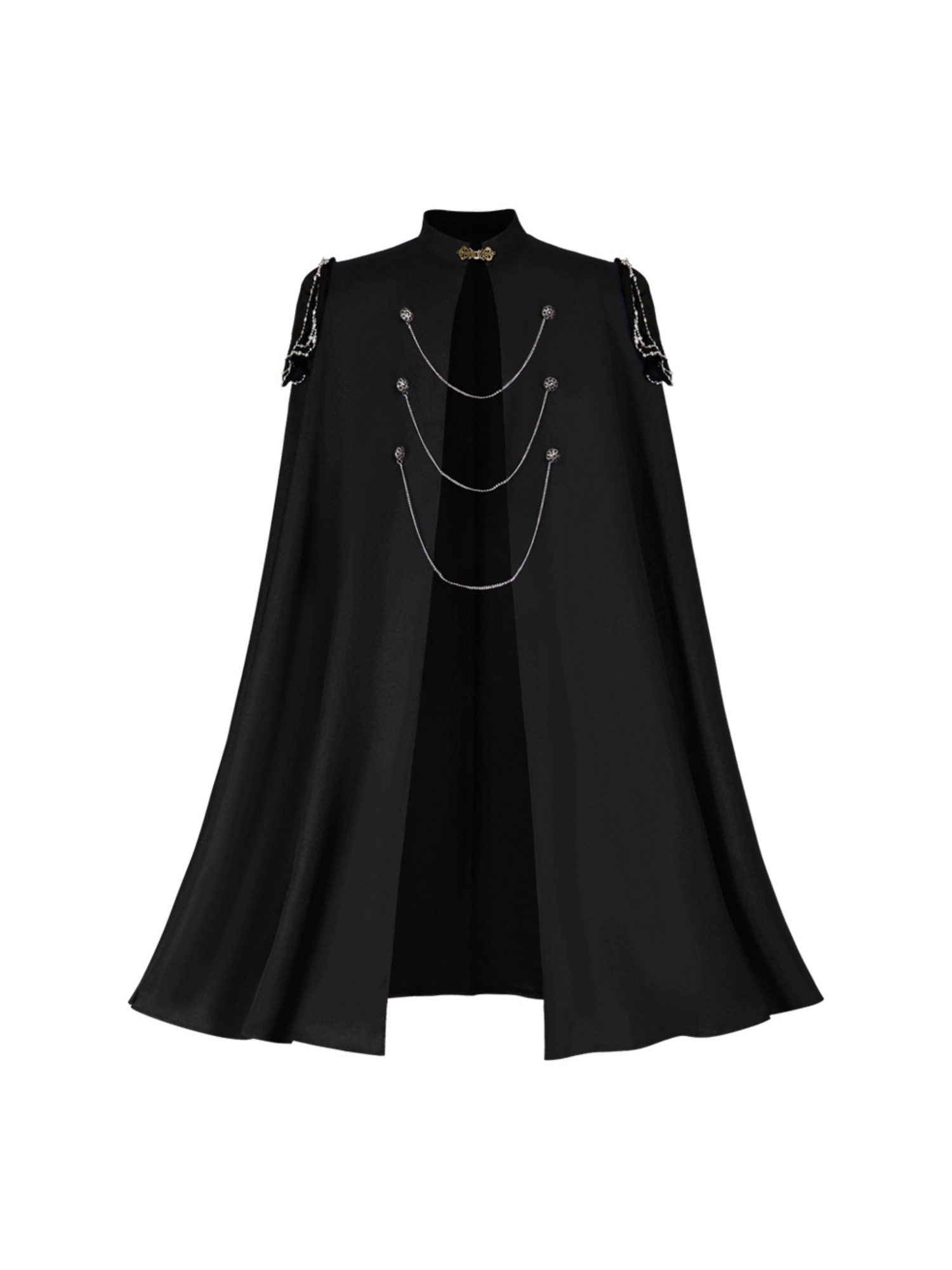 alexa chung blue dress next in fashion Hooded Cape, Forest – KHĒPP main image 0