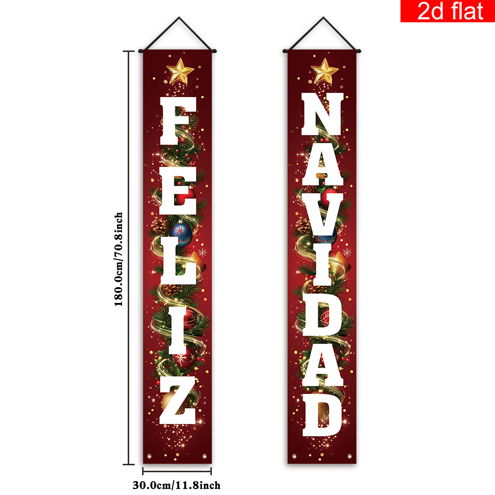 TEMU Letrero 2D, Letrero 2D - Letrero 2D, Letrero 2D - Letrero 2D, un par de letreros de porche delantero de Navidad en español para fiestas, hechos