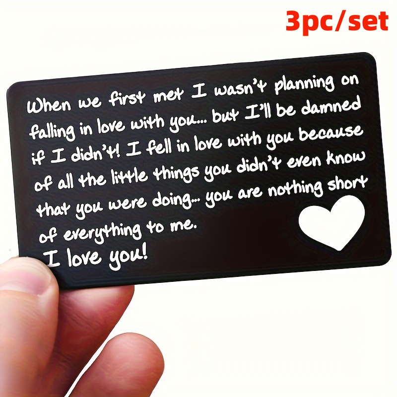 3pcs When Met. Engraved Wallet Cards, Greeting Cards, Postcards. A Must-have Gift For Couples On Valentine's Day, Birthdays, And New Years To Love