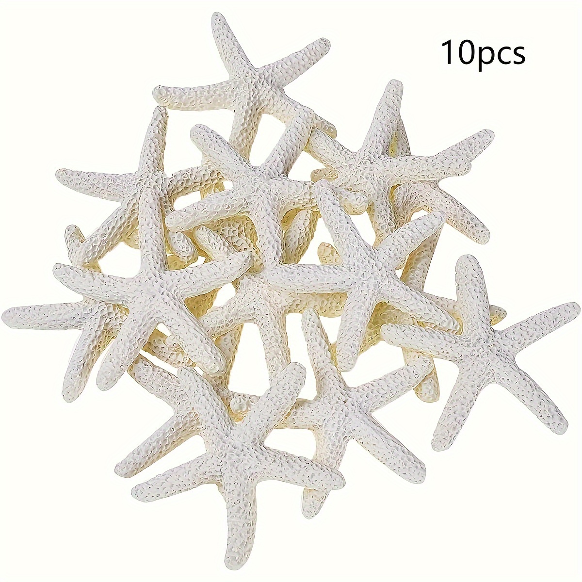 TEMU 10 Resin Starfish Decorations, , No Feathers, Suitable Weddings, Halloween,, Home Decoration, Handicrafts- Universal Holiday Decoration (white),