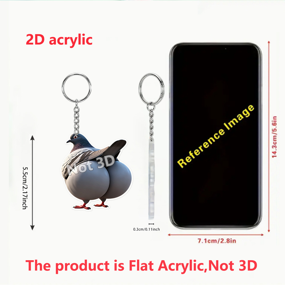 TEMU [2d Flat] [2d Flat] 1pc 2d Flat, Acrylic Keychain, Suitable For Car Keychains, Backpacks, Weddings, Birthdays, Housewarming, Anniversaries,