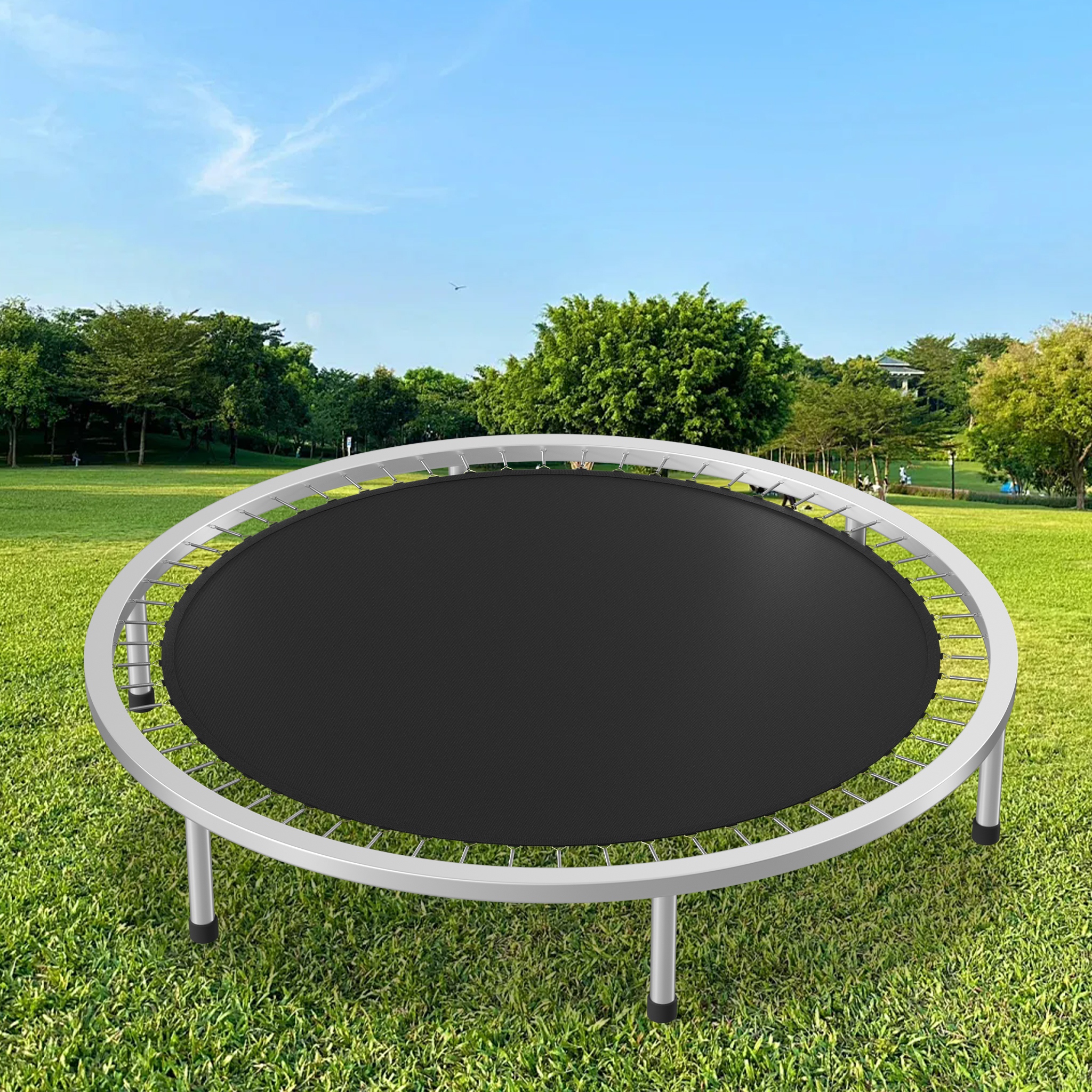 Trampoline Replacement Mat 245/306/368 Cm Jumping Mat, Uv Resistant Heavy Duty Pp 280g/m² Trampoline Mat With 48/60/72 V Rings, For Outdoor Trampoline