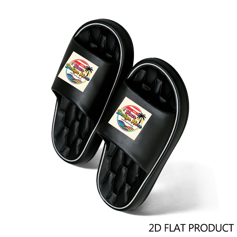 TEMU Custom Photo Logo Name Printed Household Slippers, Restroom Slippers Unique Personalized Indoor Slides Ideal Festive Holiday Gift Customize Your