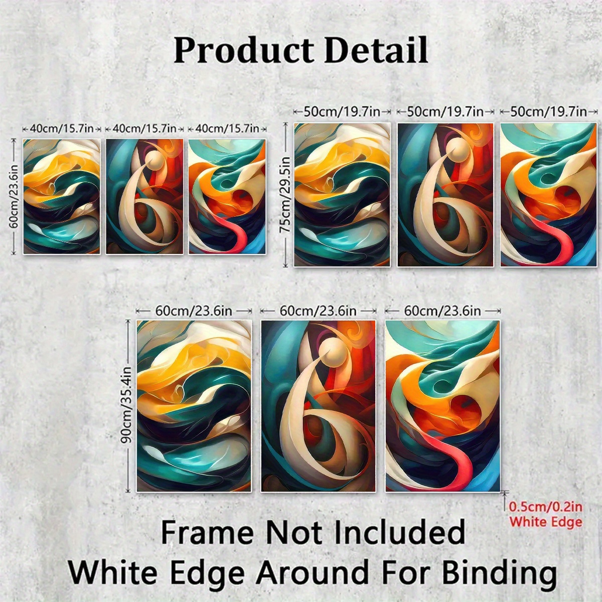 TEMU 3pcs Modern Abstract Posters Suitable For Frame-free Stick- Installation, Palette Contemporary Art Prints For Decor - Posters/art Prints For