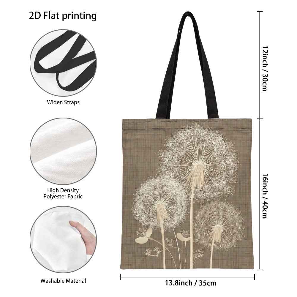 TEMU 1 ud. Bolso tote con estampado artístico de silueta de - Bolso de de poliéster duradero de gran capacidad, bolsas de compras reutilizables para