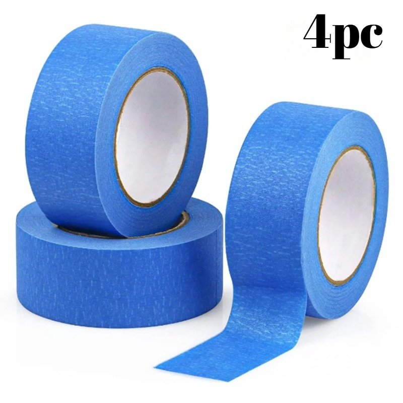 E-shop 4 Stück Professionelles Blaues Malerklebeband, Leichtes Abreißen ohne Rückstände, Vielseitiges Blaues Abdeckband, Ideal für Malerarbeiten DIY