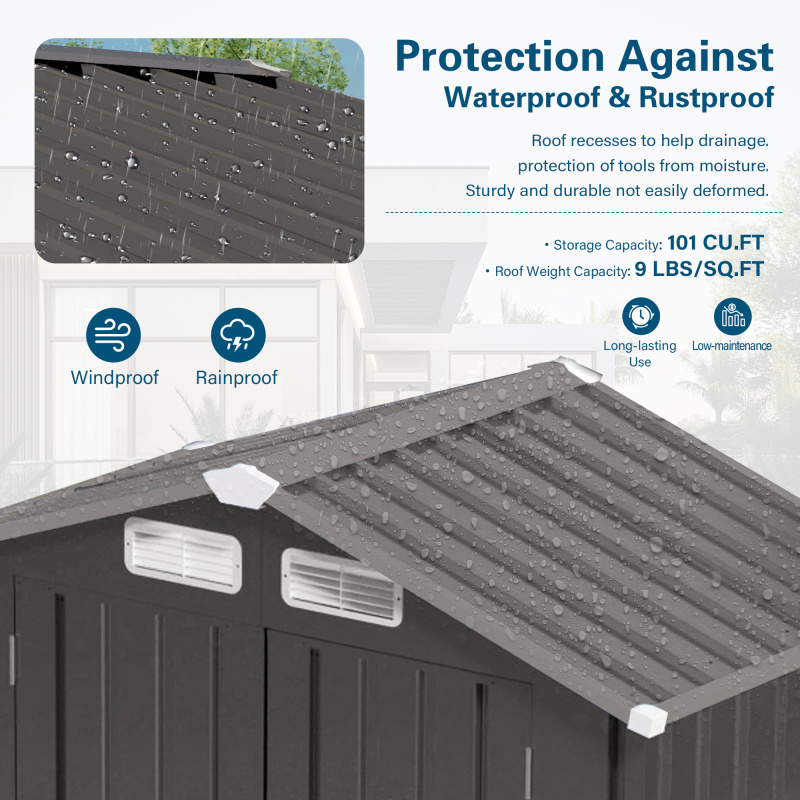 6x3.5ft Heavy-Duty Outdoor metal storage shed with Lockable Door & Window, High Quality Peaked Roof - Compact Tool Shed for Garden, Backyard, Patio, Bike, Lawn Equipment - Durable Metal Construction in Gray/ (Lock Not Included), Backyard Organization, Functional Design, Weatherresistant Build, DIY Enthusiasts