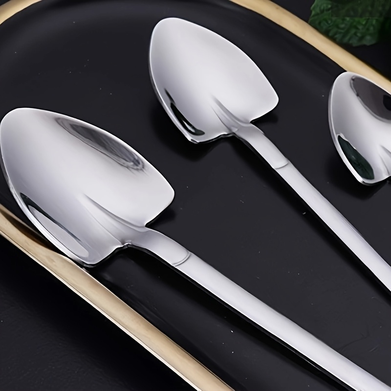 Alternative view of Juego de 5 cucharas para helado de acero inoxidable con diseño creativo de cuchara excavadora, aptas para postres…