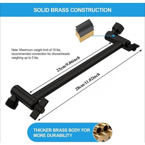 shower arm extension oil rubbed bronze adjustable height angle orb shower head extension solid stainless steel shower arm extender for rain shower heads