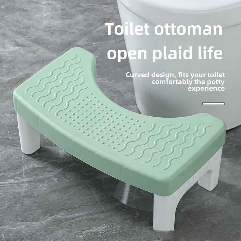 TEMU Ergonomic Toilet Stool - Non-slip Bathroom Footrest For Improved Posture & , Ideal For Home Use