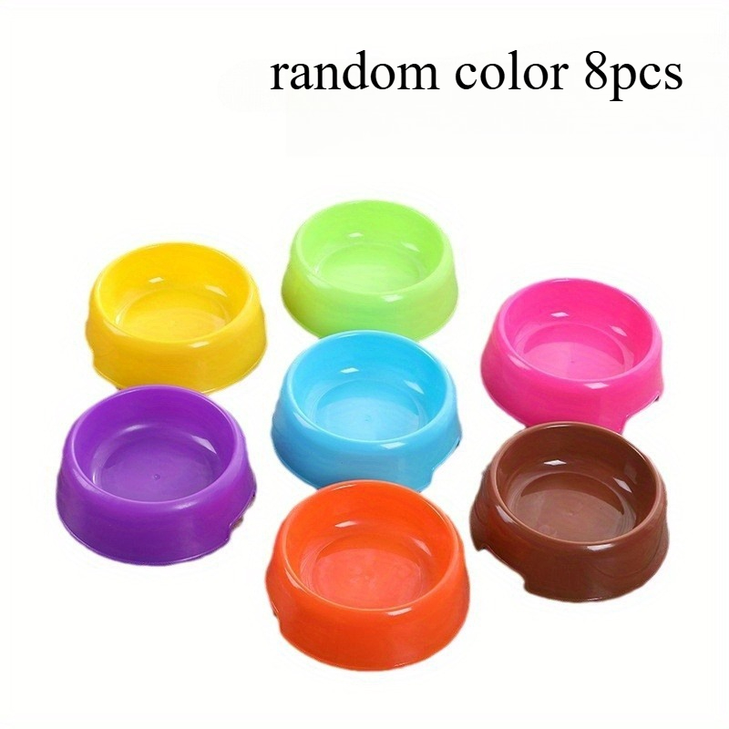 8pcs Random Feeding Bowls - Non-slip Easy To Clean, Mess-free Pet Bowls
