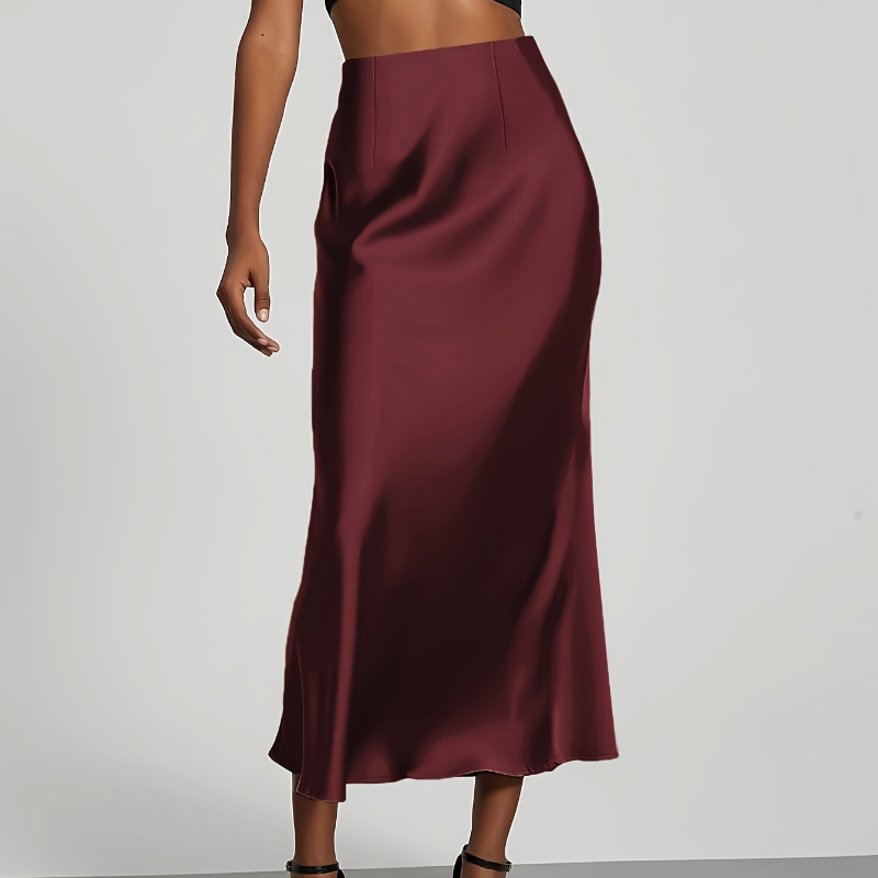 

A Stylish And Elegant Long Satin Mermaid Skirt For Women.