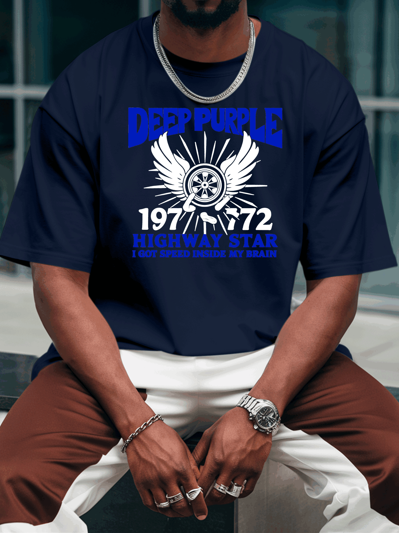 minimalist] deep purple 1972 1977 graphic men's Temu New Zealand