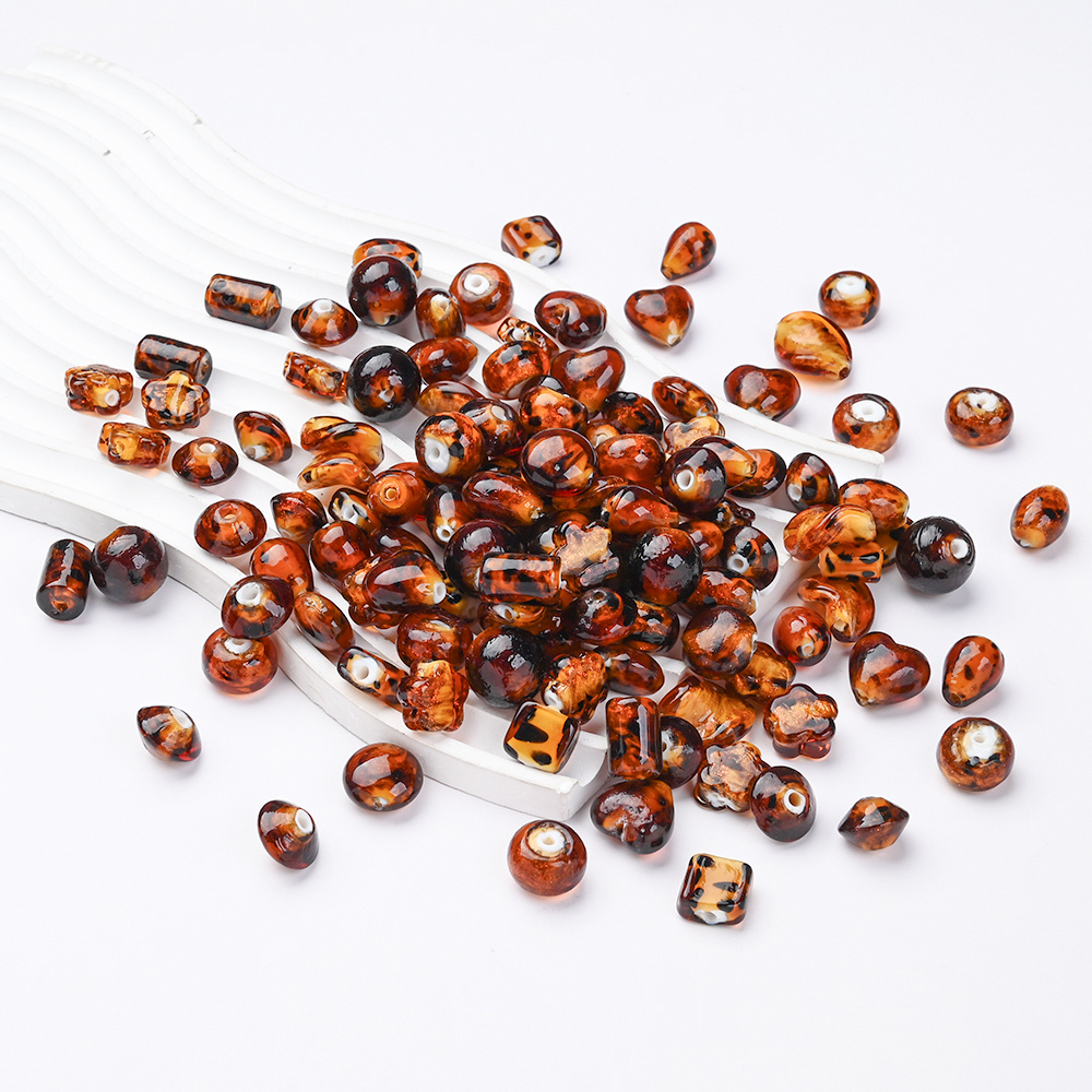 2pcs Brown Glass Beads Decorative Set for Jewelry Making