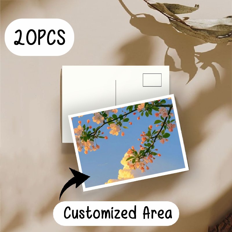 Image of 20pcs Photo Postcards Compatible For Platforms - Ized Picture Cards With Your Own Photos & Blank/text-free Templates, Orders For Birthdays, Weddings, Thank You Notes (20pcs)