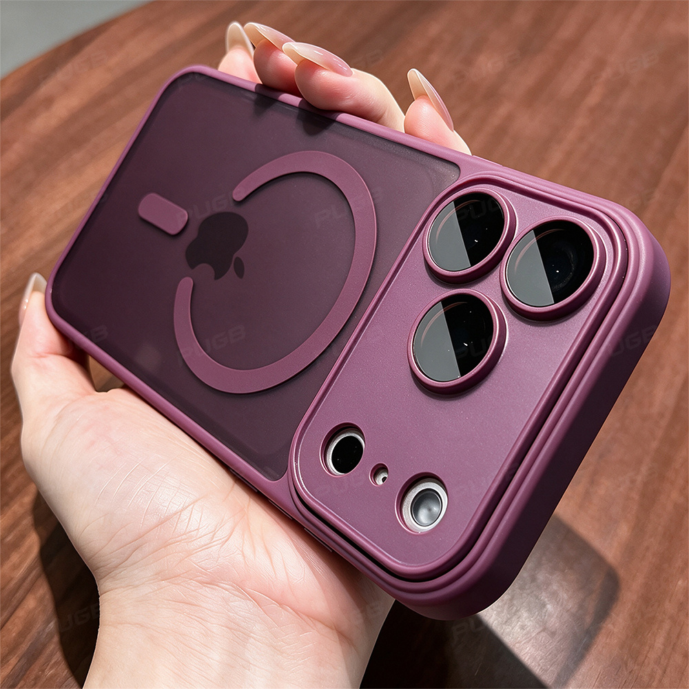 TEMU Phone Case: New Minimalist Magnetic Phone Case For Iphone 17 18 Pro Max Promax 18pro Translucent Matte Wireless Charging Shockproof Drop-proof