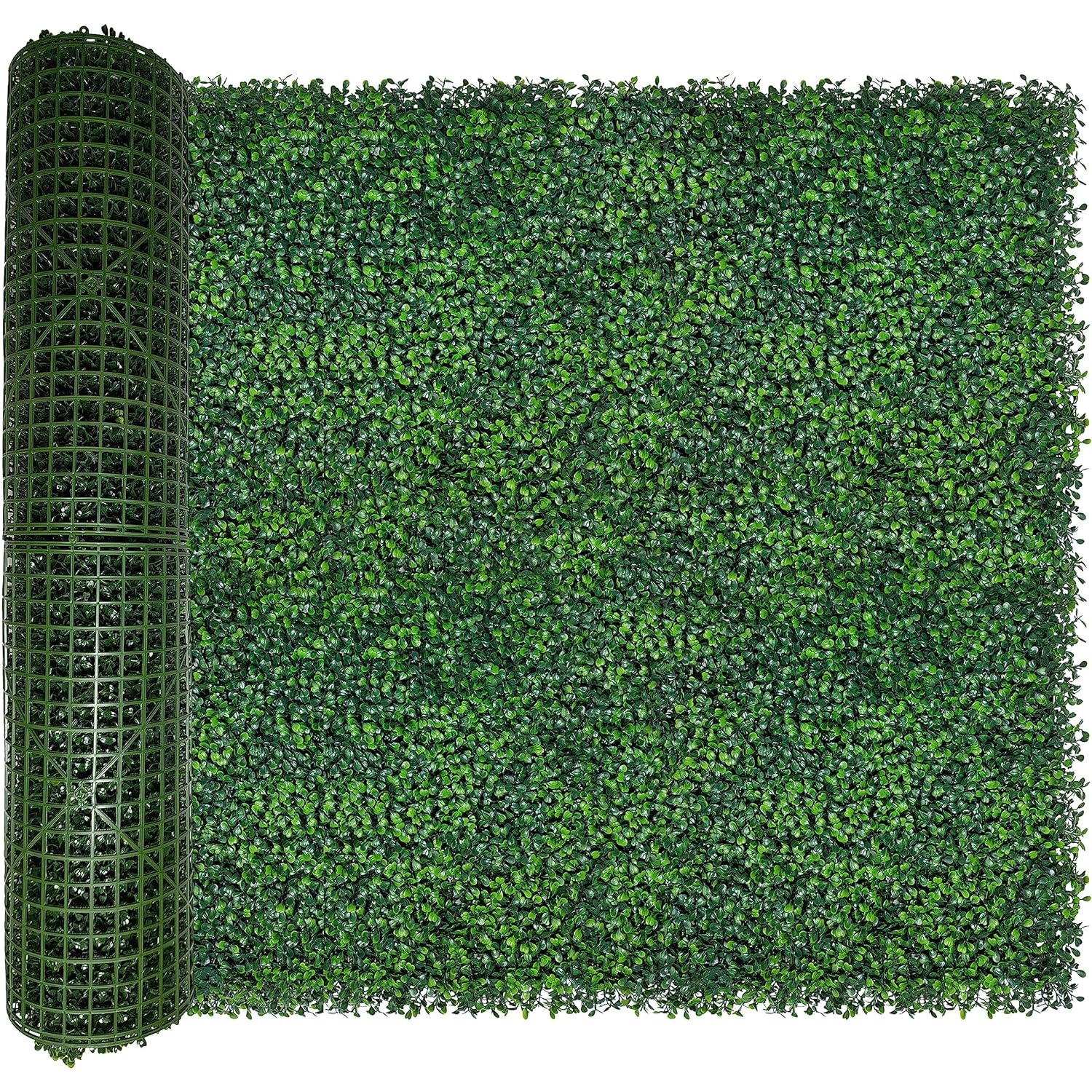 [2,5D] Umetna bršljanova ograja za zasebnost, stenska zaslona, 40X120 palcev (33,5 m²), UV-zaščitene umetne buksusove rolne plošče, zeleni