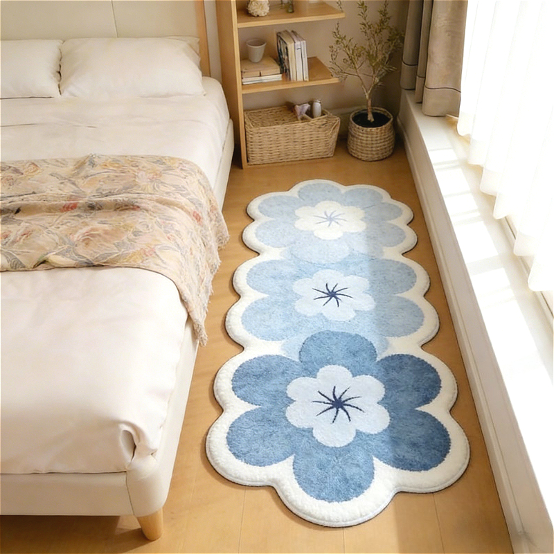 TEMU Imitation Cashmere 900g   9mm 2d Hd Printing Rug, Gradient Petal Living Room Sofa Plush Carpet, Ins-style Bedroom Decor Bedside Rug, Modern