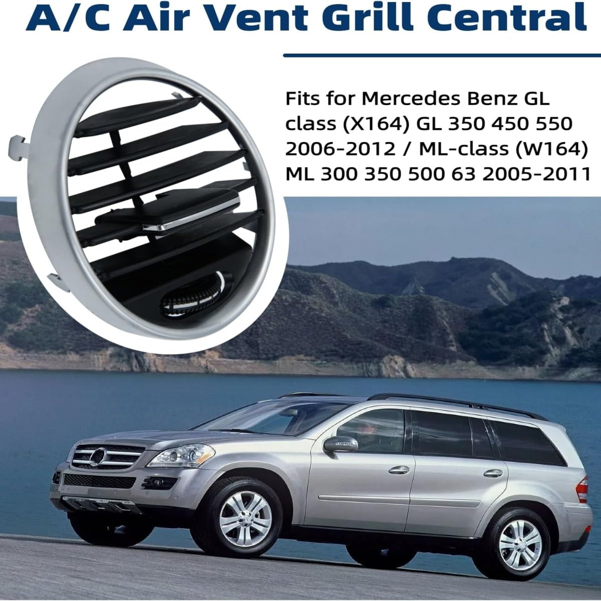 a   vent grill trim replacement for   gl x164   450 550 ml w164  350 500 2005 2012 abs plastic   oem style replacement part a1648302154 vehicle interior upgrade sleek car accessory durable car part
