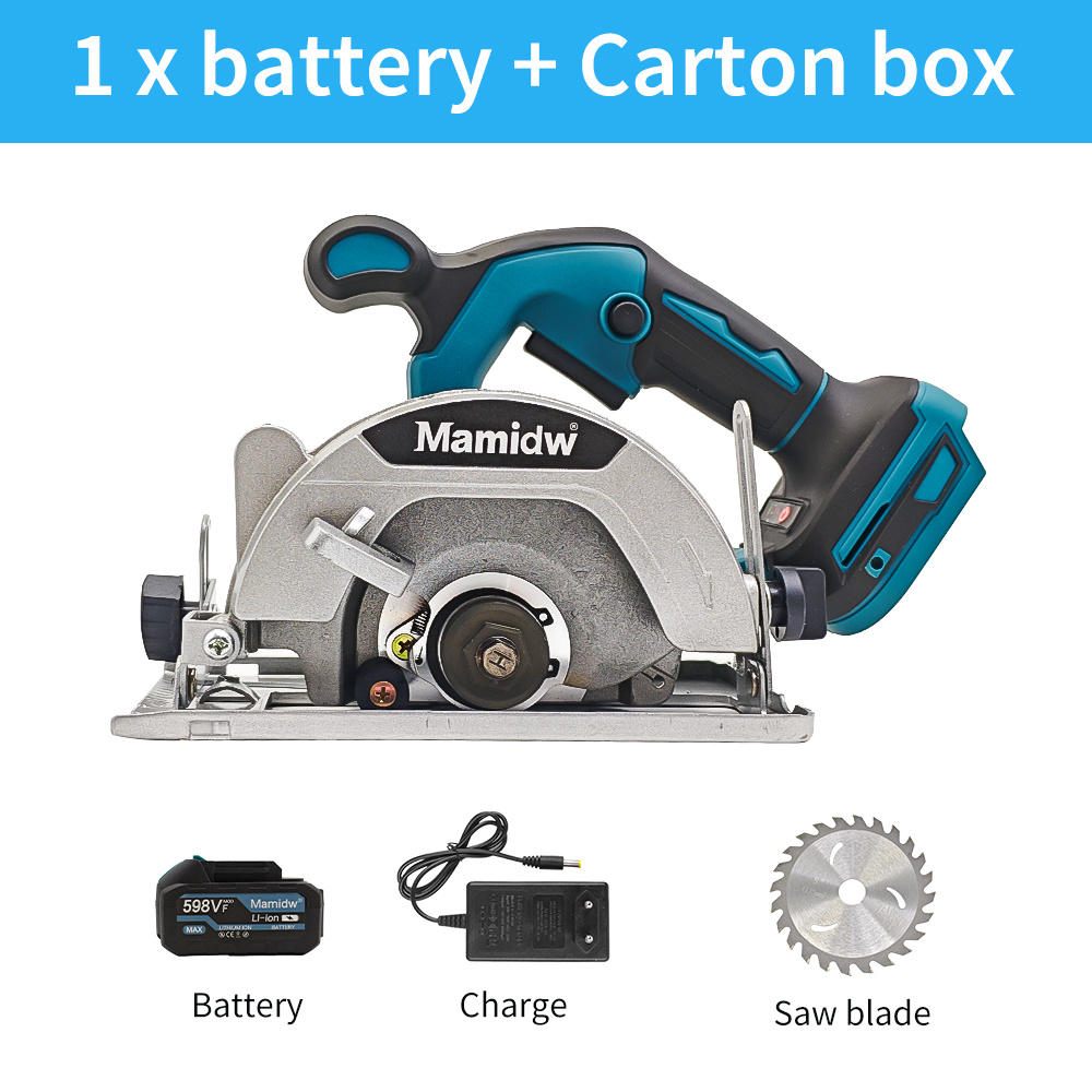 Mamidw 5'' Cordless Electric Circular Saw, Multi- Cutting, Adjustable Cutting Depth, Powerful Deep Cutting And Stable Technology, For Makita 18v Battery Pin