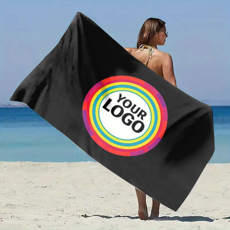 Image of 1pc Custom Photo Logo , Team Logo, Car Poster Themed Beach Towel, Suitable For Camping, Travel, Beach Accessories Towel, Super Absorbent, Extra Large Soft And Comfortable Beach Towel