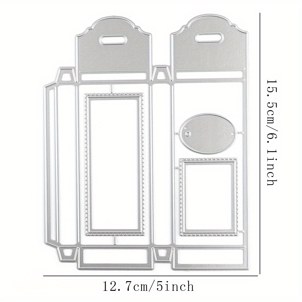 Flat Rectangular Gift Box Stencils, Metal Craft Production For Holidays/festivals, Template For Art Decoration, Silvery Gray Knife Mold Is Suitable For Paper Art