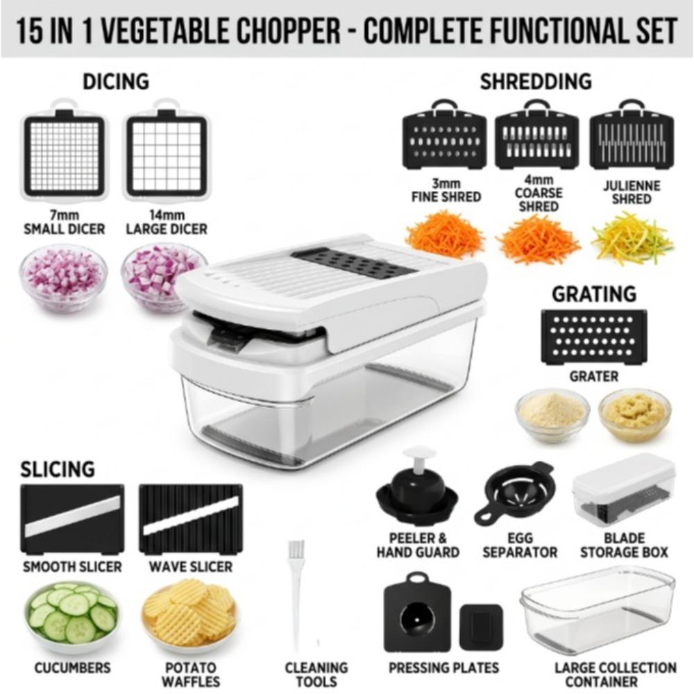TEMU Multi-functional Vegetable Chopper And Slicer, Onion Chopper And Slicer, Versatile Food Chopper, Slicer And Dicer, Salad Tool For Slicing