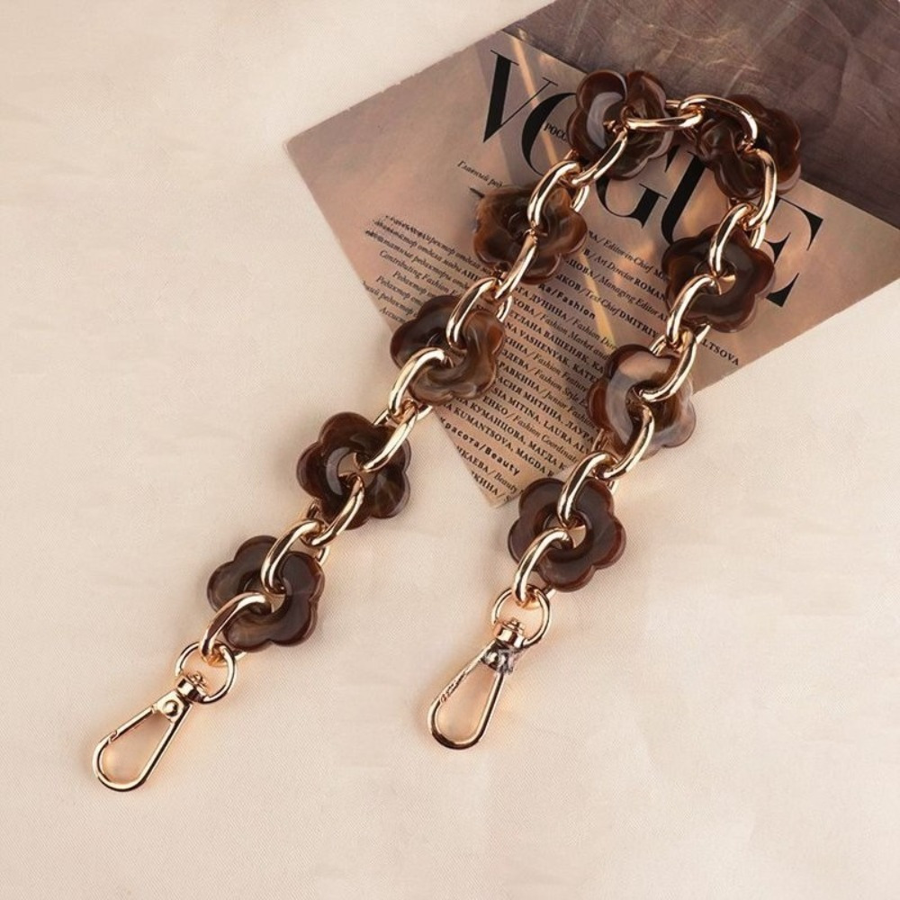 TEMU Flower-shaped Acrylic Bag Chains Suitable For Handbags, Purses, Wallets - Detachable Chain Accessory With Flower, Light Luxury Decoration For ,