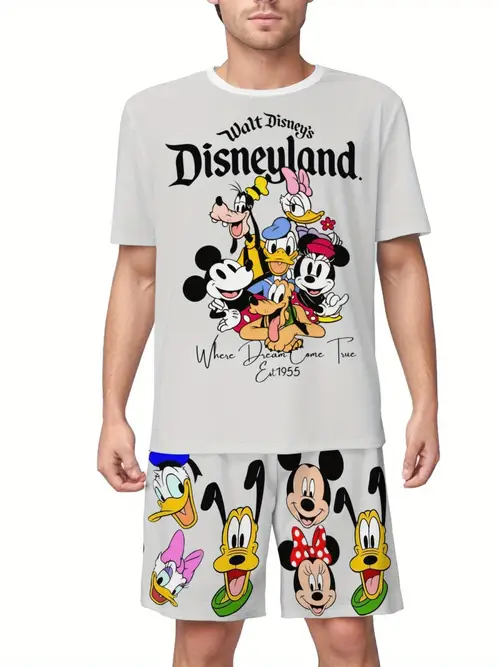 friends graffiti print mens summer pajama set featuring a soft and breathable crew neck t shirt and elastic waist shorts making it a comfortable sleepwear option and ideal loungewear perfect as a gift for husbands or