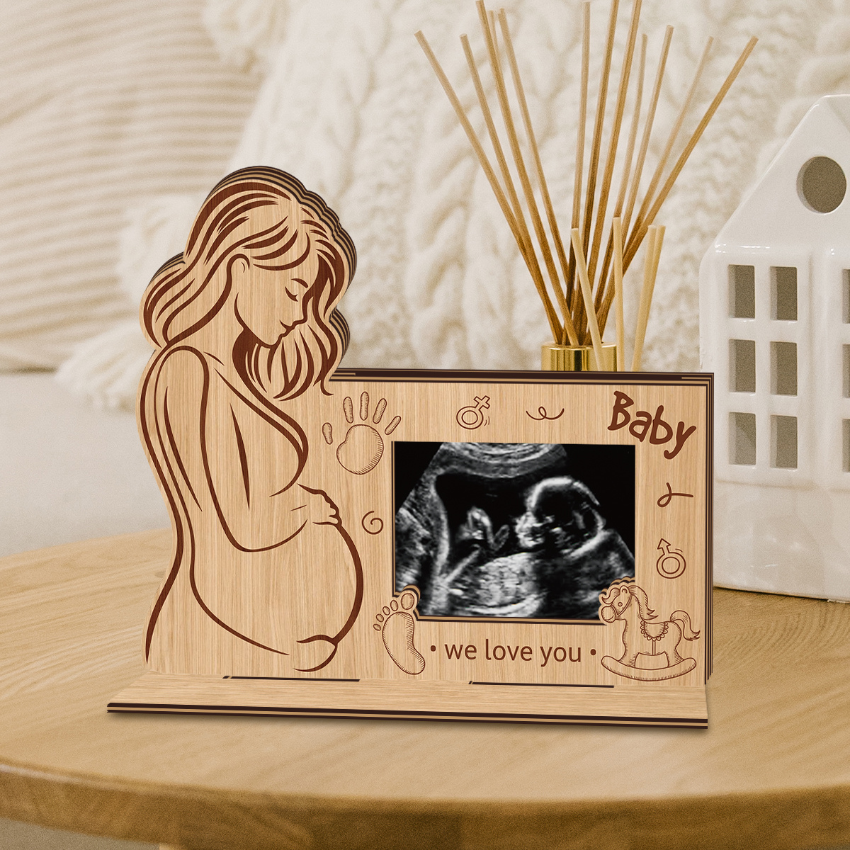 TEMU A Set Of Newborn Fetal Heartbeat Commemorative Photo Frames, Designed Mothers, No Power Required, Room And Bedroom Decoration. Newborns And