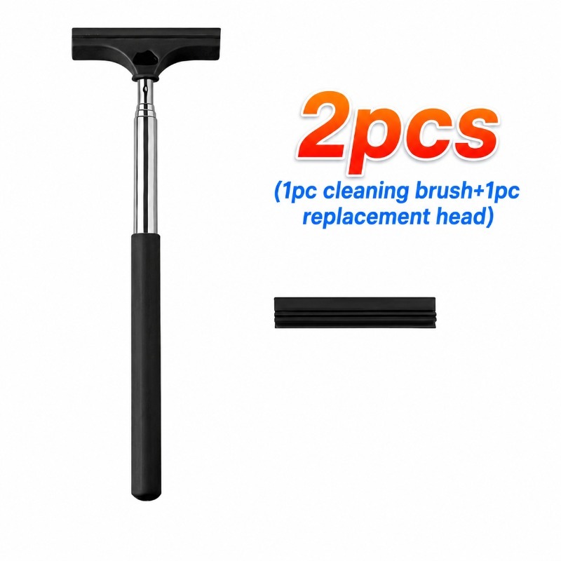 TEMU Stainless Steel Telescopic Aquarium Algae Cleaning Brush With Replaceable Brush Heads, Fish Tank Glass Cleaning Scraper. Suitable For Freshwater