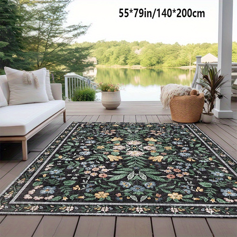 area rug floral bohemian style carpet home   sofa and coffee table pad bedroom bedside mat dining table runner kitchen mat camping outdoor carpet