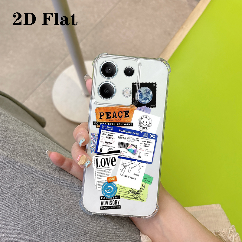 휴대폰 케이스 - 2d 플랫 peaceloveboarding pass 휴대폰 케이스 (xiaomi 11 12t 13pro 14t 15pro pocox3 x4 x5 x6 호환), xiaomi redmi 10  12c 13 14c 및 k50 k60 k70e note10 note11s note11pro note12 note12pro note13 note14 note15 note15pro 호환