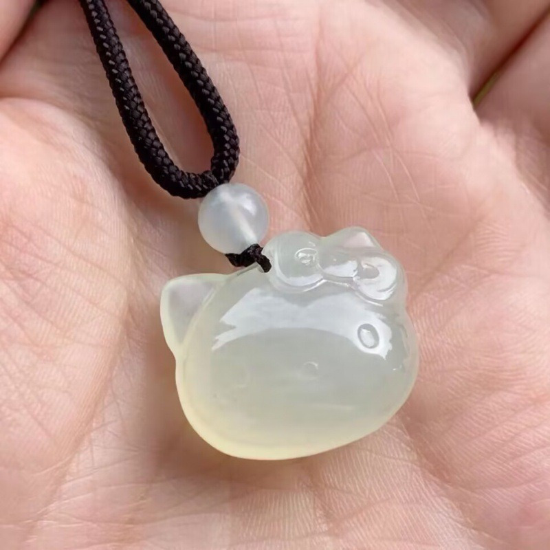 

1pc Sanrio Hello Kitty Resin Pendant Necklace, Elegant , Non-fading Clavicle Chain For Daily And Party , Accessory, Perfect Gift