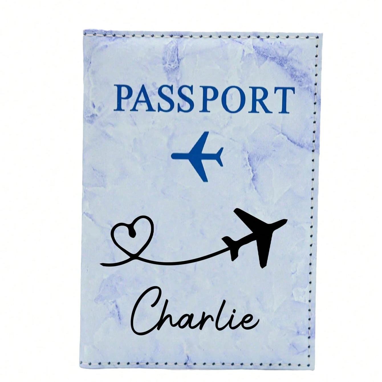 TEMU 1 de pasaporte personalizable con /texto, bolsillo para billetes, para viajeros de luna de miel, estilo , de mármol, abatible, regalo unisex,