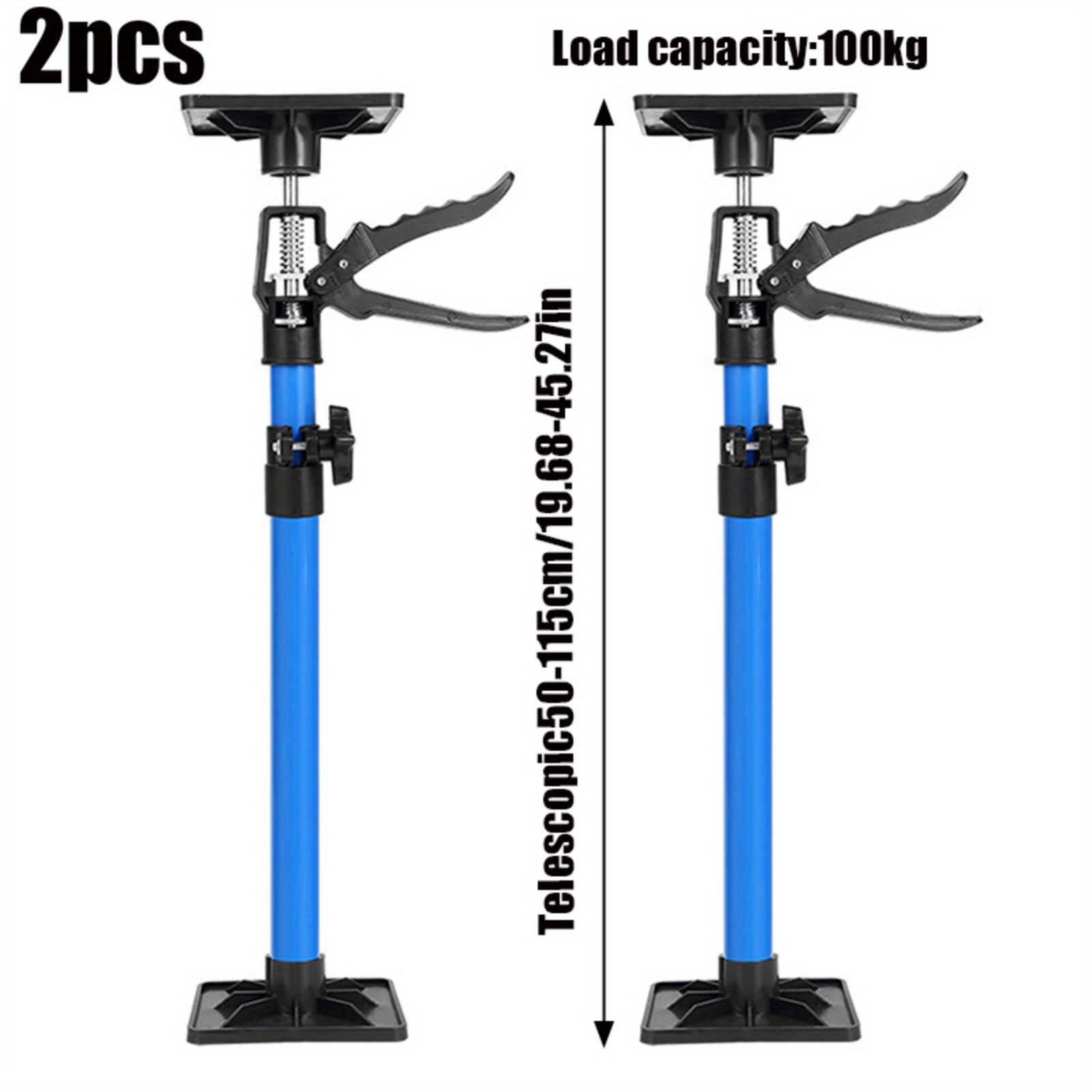 2-pack Metal Telescopic Support Rods, 50cm-115cm Adjustable Third Hand Support System, Construction Lifting Tool, 100kg Capacity For Door Installation And Woodworking