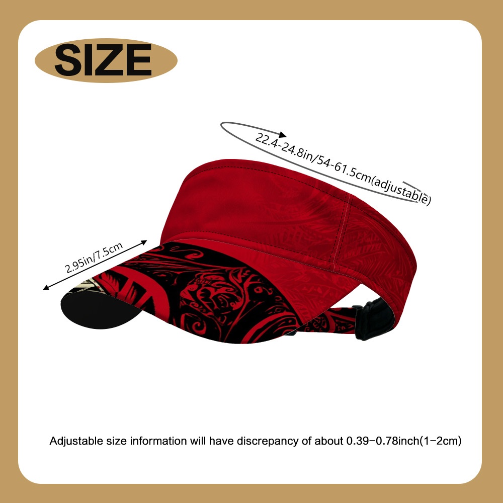 TEMU 1pc Red Black Maori Sun Hat Sports For Men And Women, Adjustable Lightweight Sunscreen Hat For Outdoor Activities Quick-drying, And Breathable
