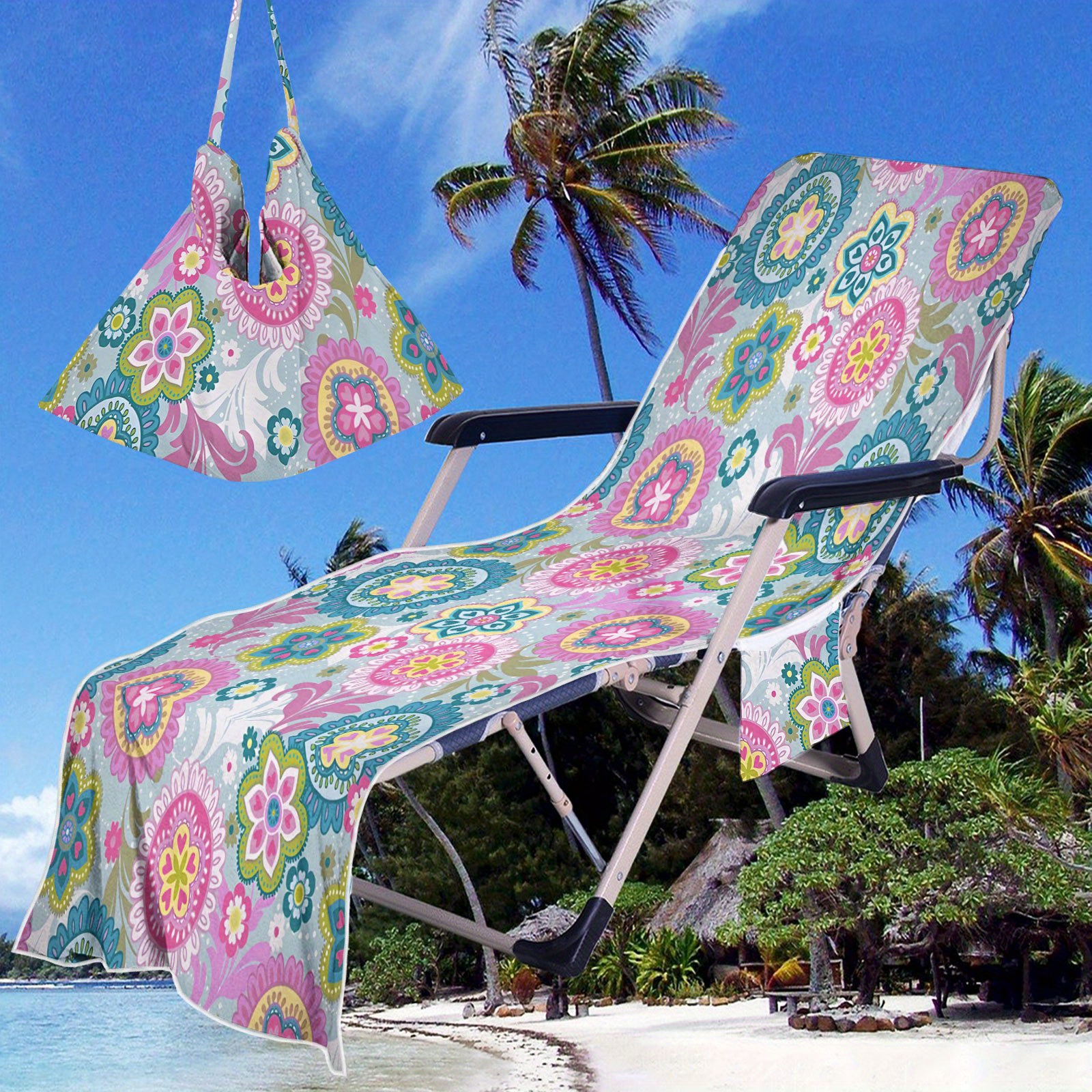 plant beach chair cover side pocket Temu United Kingdom