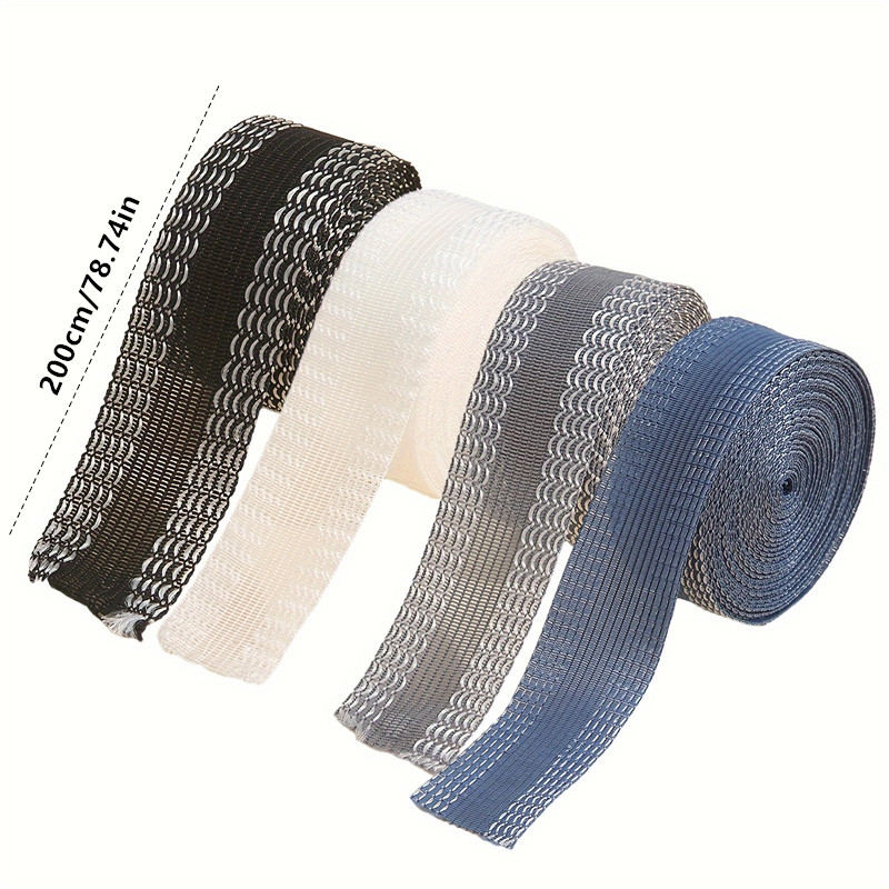 Image of 4-pack Iron-on Hemming Tape, Waterproof Sewing Fabric Fusing Tape For Pants/skirts/clothes/curtains, 200.0cm X 2.49cm, In Black, White, Grey, And Blue