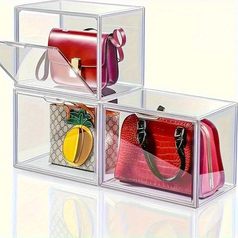 E-shop Transparente Acryl Vitrine - Große Aufbewahrungsbox für Handtaschen, Puppen, Schuhe und , Transparentes Design für einfache Sichtbarkeit, für