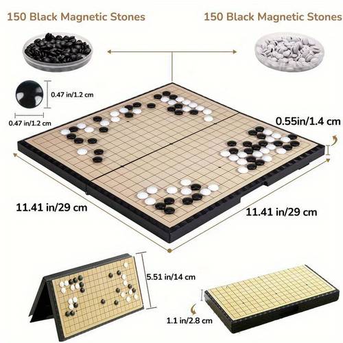 luxury 11 41 inch magnetic folding portable go and set 19 road board and parties and outdoor activities christmas and thanksgiving suitable for