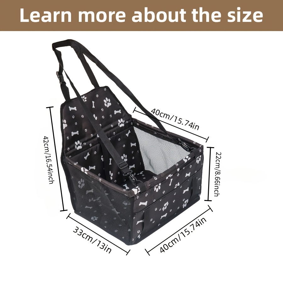 Pet Car Seat, Dog Safety Seat, Car Pet Bed, Pet Travel Supplies, Reinforced Oxford Cloth, Heightening Design, Built-In Seat Belt, Safe And Stable, Essential for Car Travel