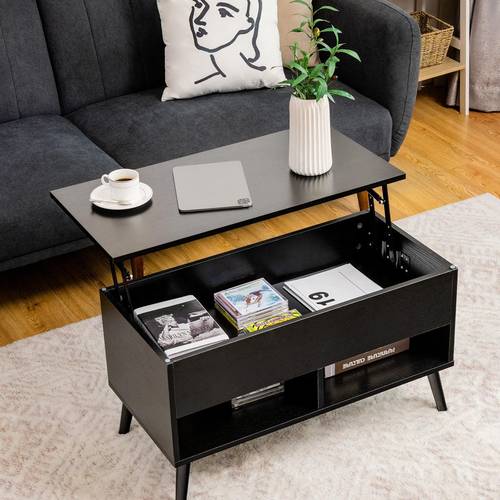 lift coffee table w hidden storage black