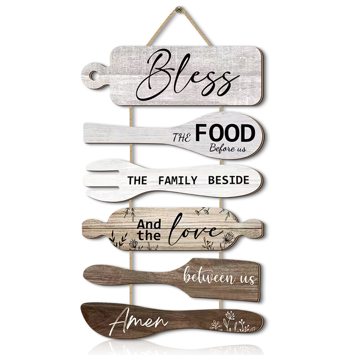 TEMU 2d Flat 1 Set 2d Tabletop Pre-meal Thanksgiving Wooden Wall Decorative Hanging Ornament, " The Food" Pre-meal , Retro Kitchen Tool Style,