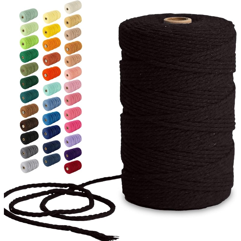 TEMU Macrame Cord - 4mm 109 Yards Yarn Rope, String For Crafts, Macrame Wall Hanging, Christmas Decr