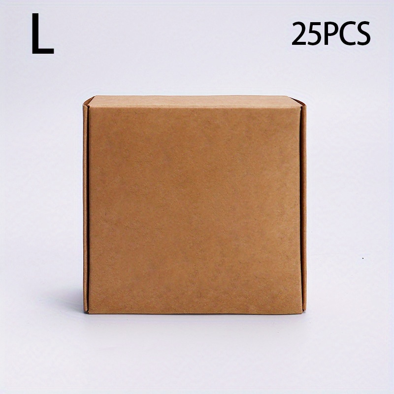 E-shop Geschenk für Sie/Ihn 25 Stück Braun, Weiß, Schwarz Kraftpapier Verpackungsbox Quadratische Faltluftflugzeugbox Handgemachte Seife Ausziehbare