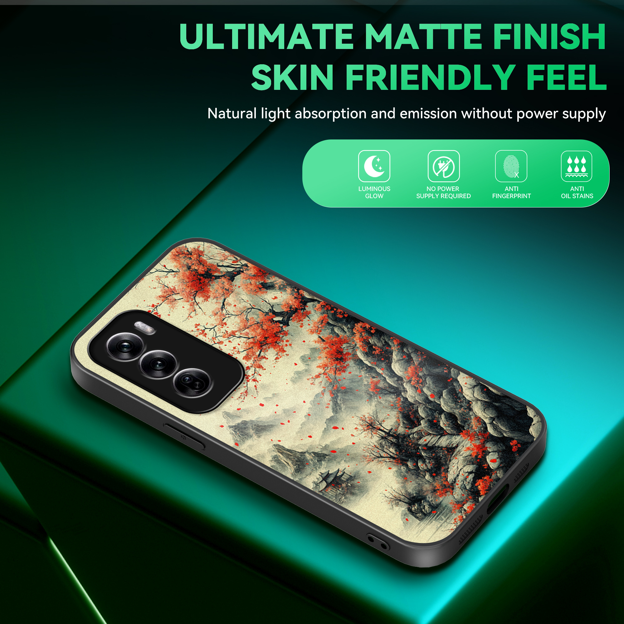 TEMU Light Phone Case, Pattern In The Mountains, Suitable For Oppo Reno13/reno 3/reno 4/reno 5/reno 6/reno 7/reno 8/reno 11/reno 12 Series, Cool And