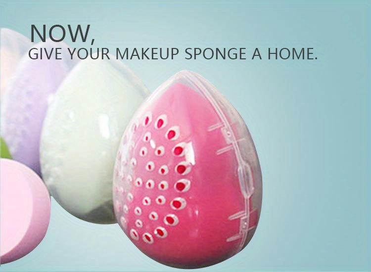 1pc Clear Travel Makeup Sponge Holder, Mini Transparent Plastic Cosmetic Puff Storage Case, Portable Sponge Organizer for Beauty Blenders and Applicators