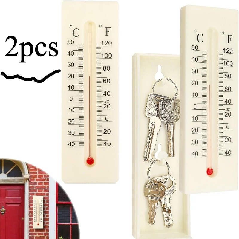 Image of 6" X 2" X 1.02" Upgrade Abs Plastic Key Hider, Diversion Safe, Beige, Key Lock, Wall Mount, 6" X 2" X 1.02"